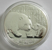 China 2 x 10 Yuan 2011 50 Jahre WWF + Medaille in Silber