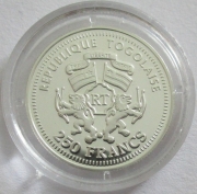 Togo 250 Francs 2004 President Horst Köhler Silver