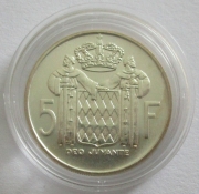 Monaco 5 Francs 1966 Prince Rainier III Silver