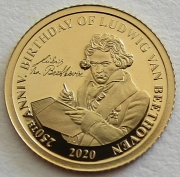 Fiji 1 Dollar 2020 Ludwig van Beethoven Gold