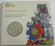 United Kingdom 5 Pounds 2020 Queens Beasts White Lion of...