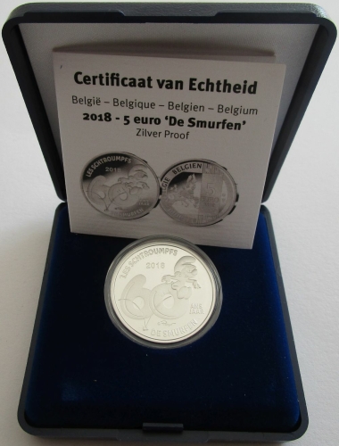 Belgien 5 Euro 2018 60 Jahre Schlümpfe