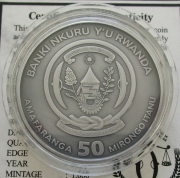 Rwanda 50 Amafaranga 2021 Ships Sedov 1 Ounce Silver High Relief