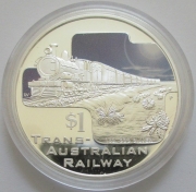 Cook Islands 1 Dollar 2004 Railroads Trans-Australian Railway 1 Oz Silver