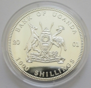 Uganda 1000 Shillings 2001 Big Five Löwe