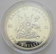 Uganda 1000 Shillings 2001 Big Five Büffel