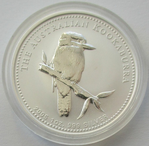 Australia 1 Dollar 2005 Kookaburra 1 Oz Silver