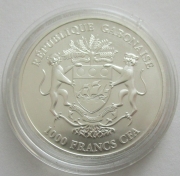 Gabon 1000 Francs 2013 Springbok 1 Oz Silver