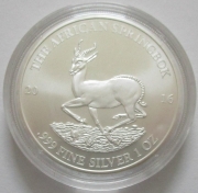 Gabon 1000 Francs 2016 Springbok 1 Oz Silver