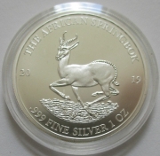 Gabon 1000 Francs 2019 Springbok 1 Oz Silver