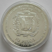 Dominican Republic 10 Pesos 1975 Bankers Congress Silver BU