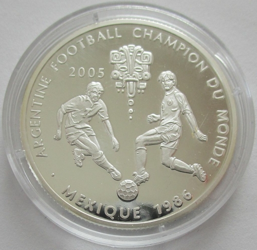 DR Congo 10 Francs 2005 Football World Cup Winners Argentina Silver
