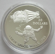Kiribati 20 Dollars 1993 First Space Walk Silver