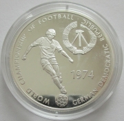 Liberia 10 Dollars 2005 Football World Cup in Germany GDR Silver