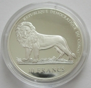 DR Congo 10 Francs 2003 Olympics Paris Swimming Silver