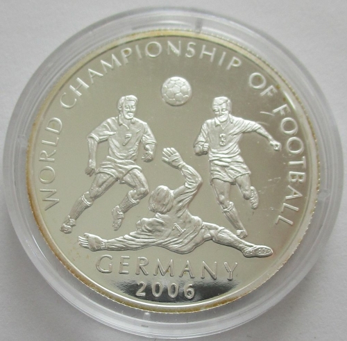 Liberia 10 Dollars 2003 Football World Cup in Germany Silver