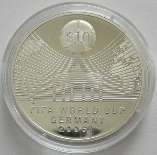 Nauru 10 Dollars 2007 Football World Cup in Germany Silver