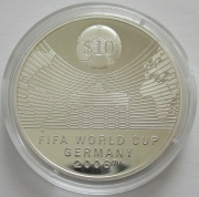Nauru 10 Dollars 2007 Football World Cup in Germany Silver