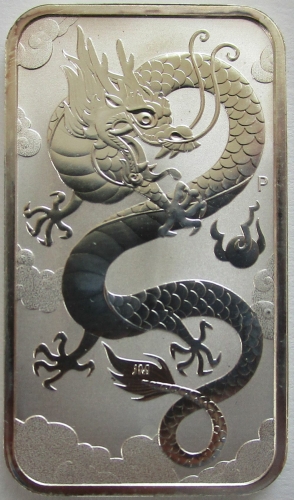 Australia 1 Dollar 2019 Rectangular Dragon 1 Oz Silver