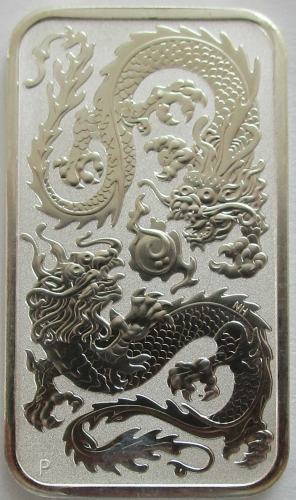 Australia 1 Dollar 2020 Rectangular Dragon 1 Oz Silver