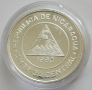 Nicaragua 10000 Cordobas 1990 Wildlife Oncilla Silver