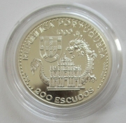 Portugal 200 Escudos 1996 Discoveries Macau Silver Proof