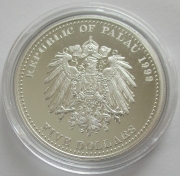 Palau 5 Dollars 1999 German Colonies Coat of Arms Silver