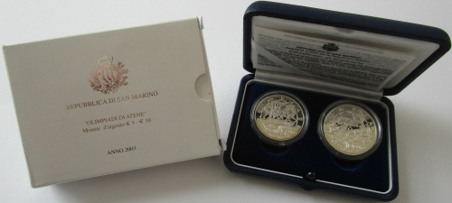 San Marino 5 + 10 Euro 2003 Olympia Athen