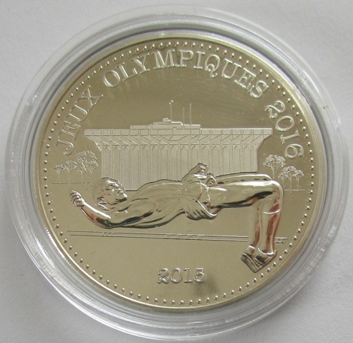 Cameroon 1000 Francs 2015 Olympics Rio de Janeiro High Jump Silver