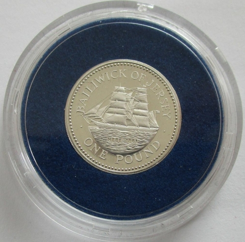 Jersey 1 Pound 1992 Ships Hebe Silver Proof