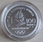 Frankreich 100 Francs 1990 Olympia Albertville Ski Alpin
