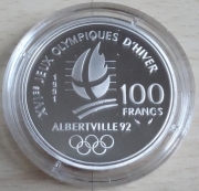 Frankreich 100 Francs 1991 Olympia Albertville Skilanglauf