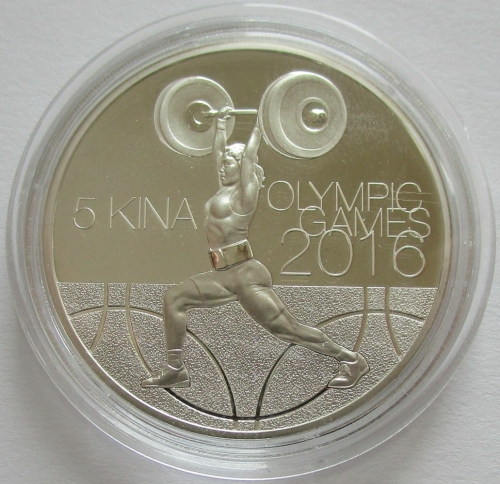 Papua-Neuguinea 5 Kina 2013 Olympia Rio de Janeiro Gewichtheben