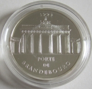 France 100 Francs = 15 ECU 1993 Brandenburg Gate in Berlin Silver