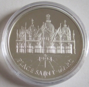 France 100 Francs = 15 ECU 1994 Basilica di San Marco in Venice Silver