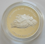 Guernsey 25 Pence 1977 Silver Jubilee PP