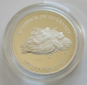 Guernsey 25 Pence 1977 Silver Jubilee Silver Proof