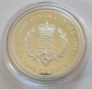 Isle of Man 1 Crown 1977 Silver Jubilee Monogramm PP