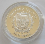 Falkland Islands 50 Pence 1977 Silver Jubilee Silver Proof