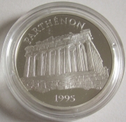 France 100 Francs = 15 ECU 1995 Parthenon in Athens Silver