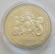 Saint Helena 1 Crown 1978 25 Years Coronation Queen...