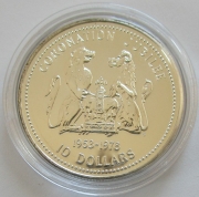 Cook Islands 10 Dollars 1978 25 Years Coronation Queen Elizabeth II Silver BU