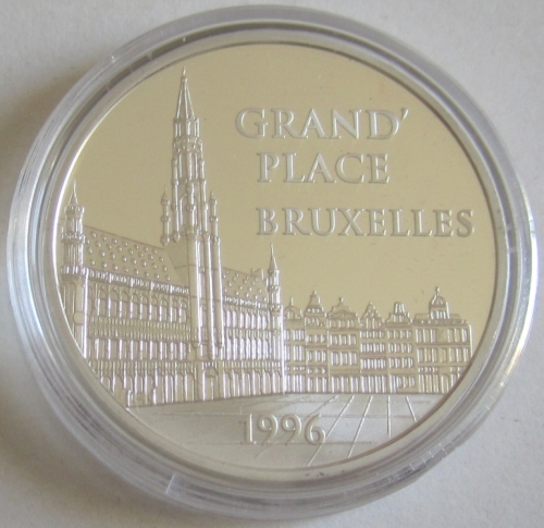 France 100 Francs = 15 Euro 1996 Grand-Place in Brussels Silver