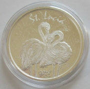 Saint Lucia 2 Dollars 2018 EC8 Greater Flamingo 1 Oz Silver