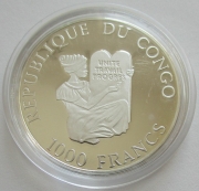 Kongo 1000 Francs 1994 Dinosaurier Mammut