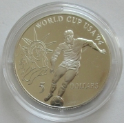 Niue 5 Dollars 1991 Football World Cup in the USA Silver