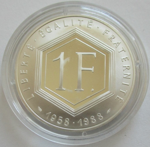 France 1 Franc 1988 30 Years New Franc Silver