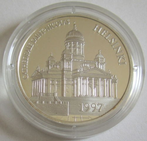 France 100 Francs = 15 Euro 1997 Helsinki Cathedral Silver