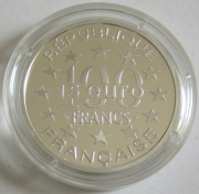 France 100 Francs = 15 Euro 1997 Torre de Belem in Lisbon Silver