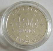 France 100 Francs = 15 Euro 1997 Torre de Belem in Lisbon...